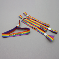 Armband 100% MENSCH Regenbogen (5er-Pack)