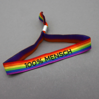 Armband 100% MENSCH Regenbogen (5er-Pack)