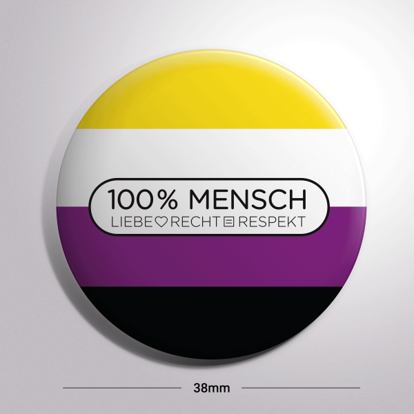 100% MENSCH Button nicht-binär