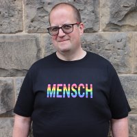 T-Shirt "MENSCH" feminin L grau