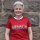 T-Shirt "MENSCH" Digitaldruck feminin XXL dunkelrot