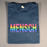 T-Shirt "MENSCH" Digitaldruck feminin XXL taubenblau