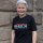 T-Shirt "MENSCH" Digitaldruck maskulin M schwarz